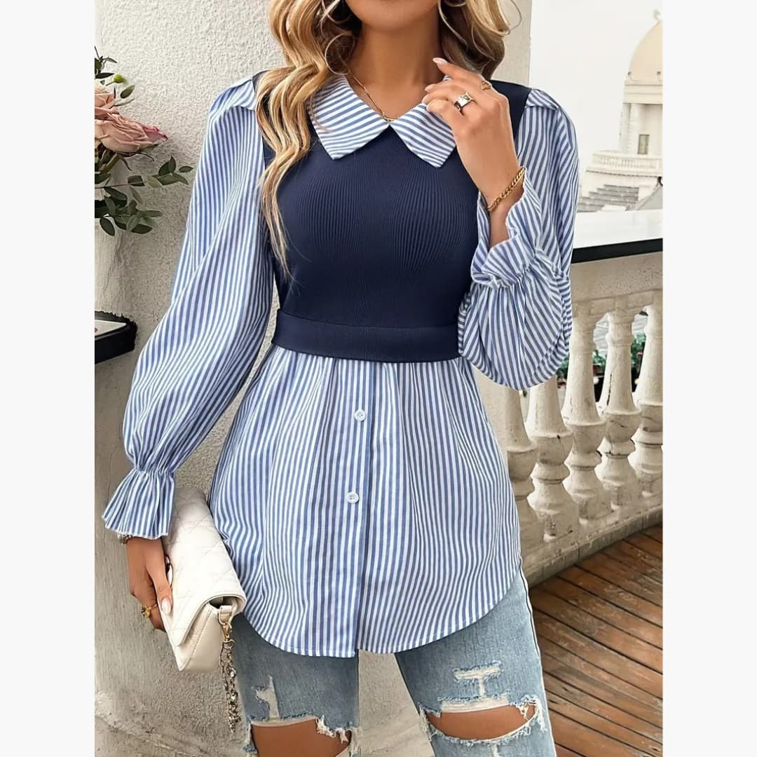 Fabiola - Elegant langermet bluse for kvinner