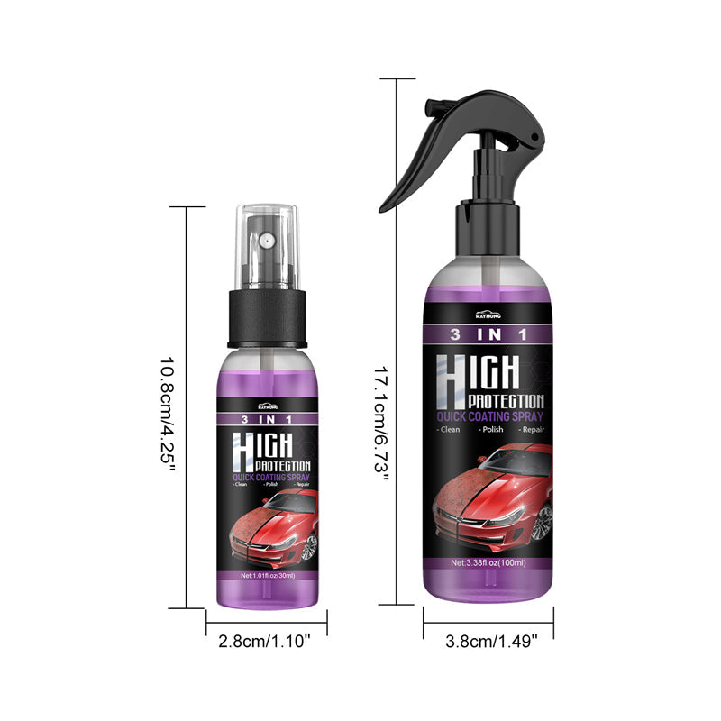3 i 1 Bilpleiespray - Hurtig, Effektiv, Høybeskyttelse