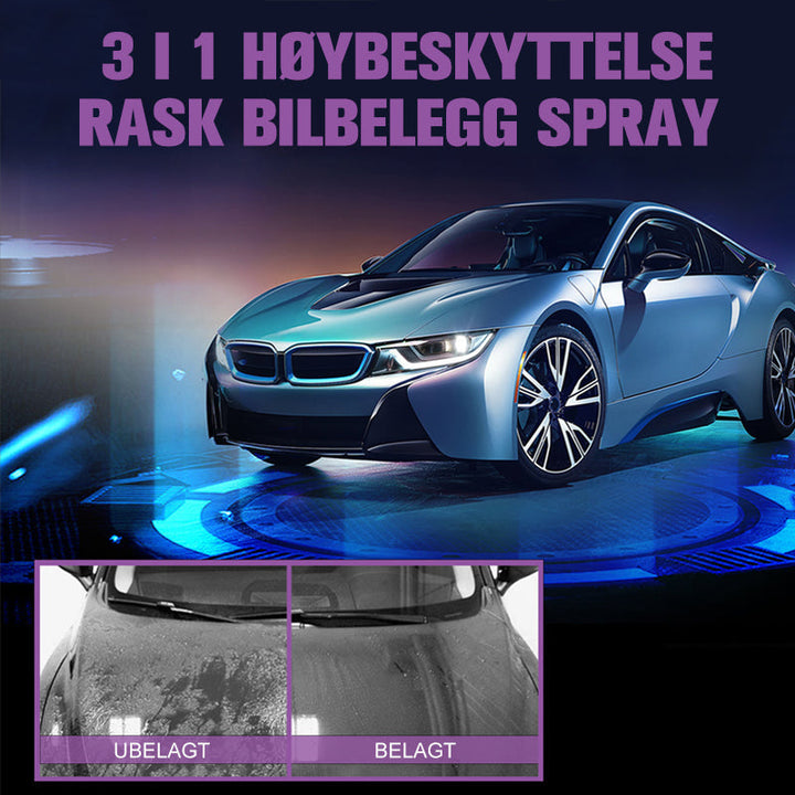 3 i 1 Bilpleiespray - Hurtig, Effektiv, Høybeskyttelse