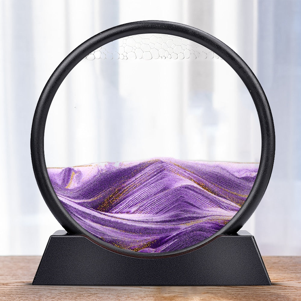 3D Bevegelig Sandkunst Timeglass for Beroligende Atmosfære