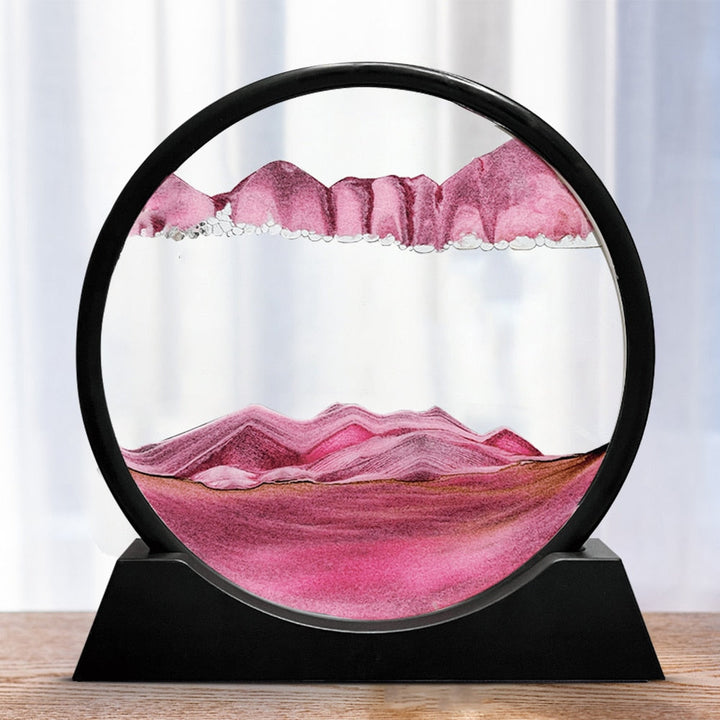 3D Bevegelig Sandkunst Timeglass for Beroligende Atmosfære