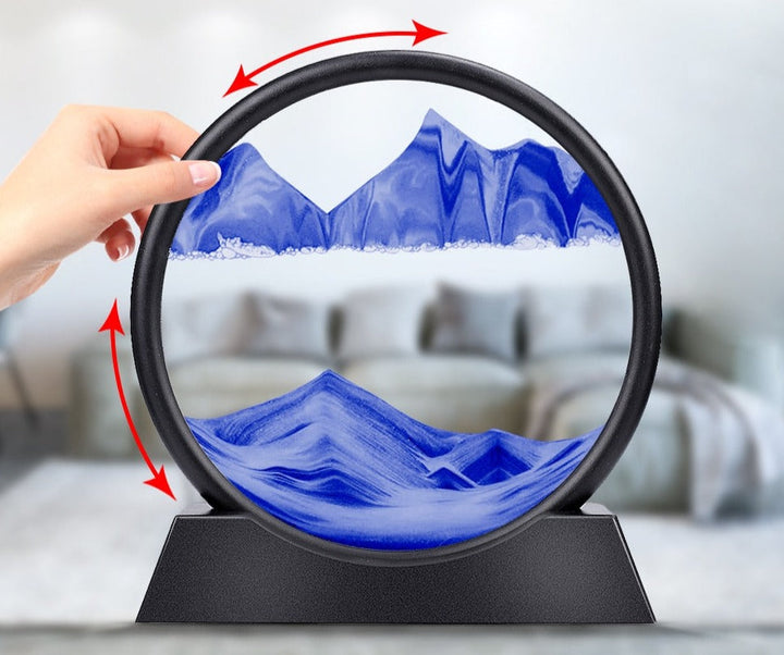 3D Bevegelig Sandkunst Timeglass for Beroligende Atmosfære
