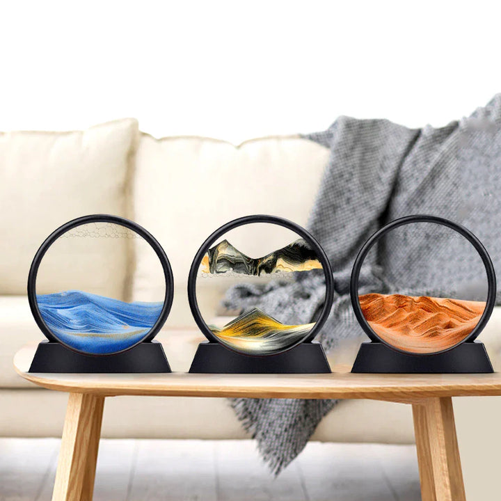 3D Bevegelig Sandkunst Timeglass for Beroligende Atmosfære