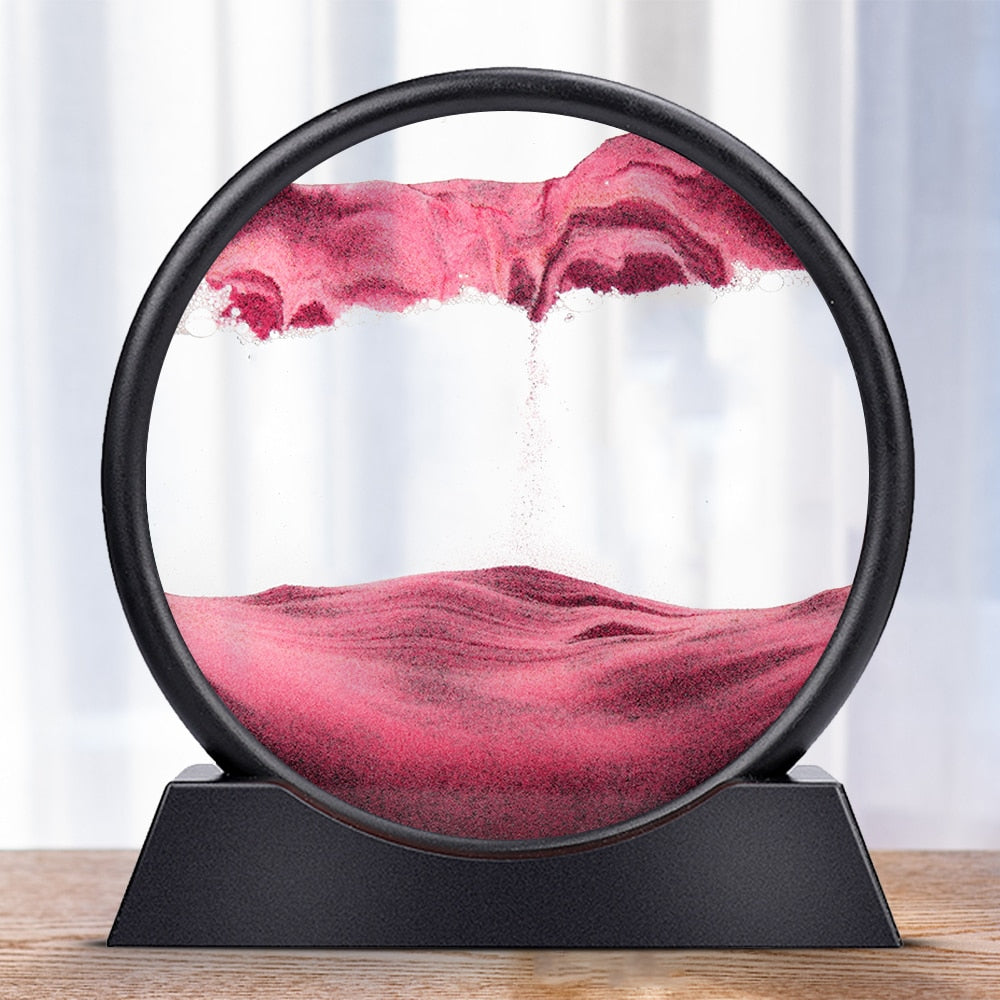 3D Bevegelig Sandkunst Timeglass for Beroligende Atmosfære