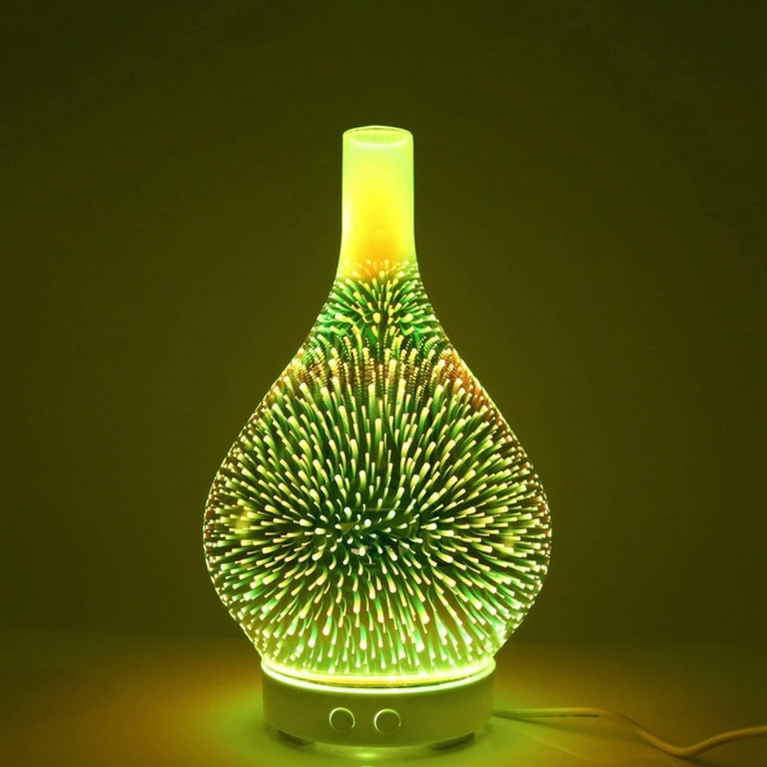 3D Glassvase Aroma Diffusor med Fargeskiftende LED Lys
