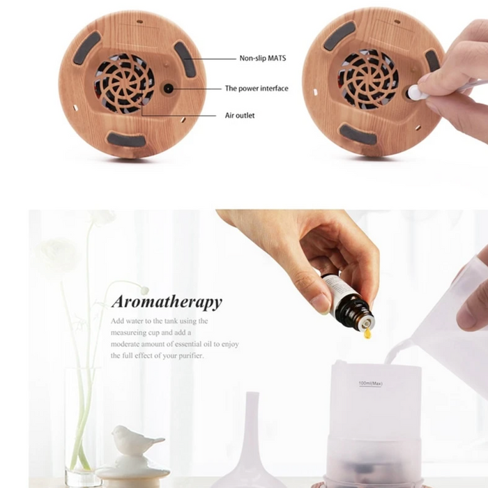 3D Glassvase Aroma Diffusor med Fargeskiftende LED Lys