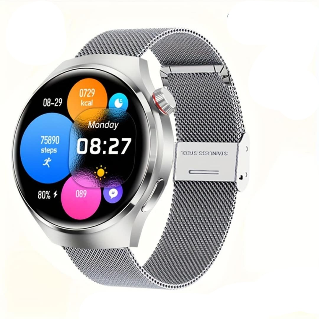 Smartklokke 4 PRO for menn med AMOLED og trådløs samtale