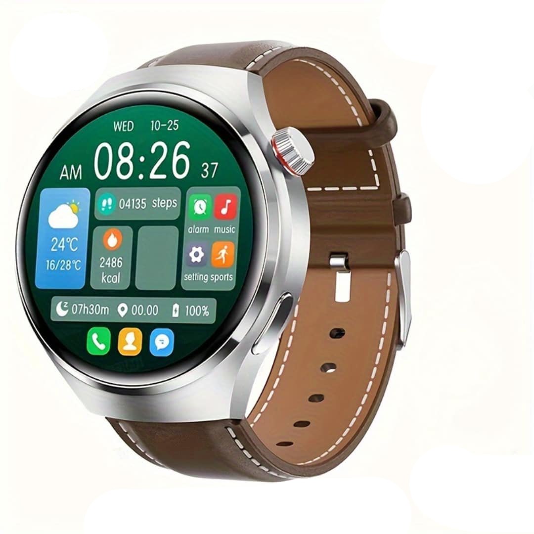 Smartklokke 4 PRO for menn med AMOLED og trådløs samtale
