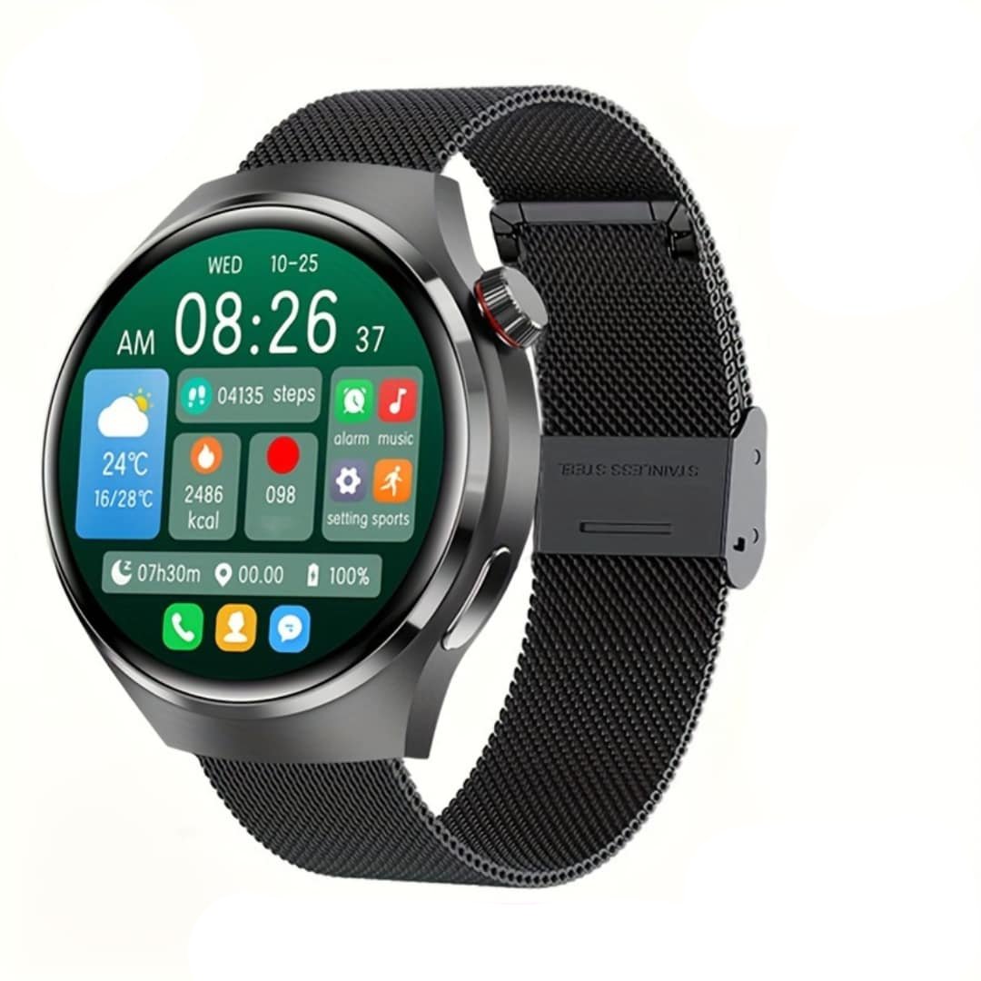 Smartklokke 4 PRO for menn med AMOLED og trådløs samtale