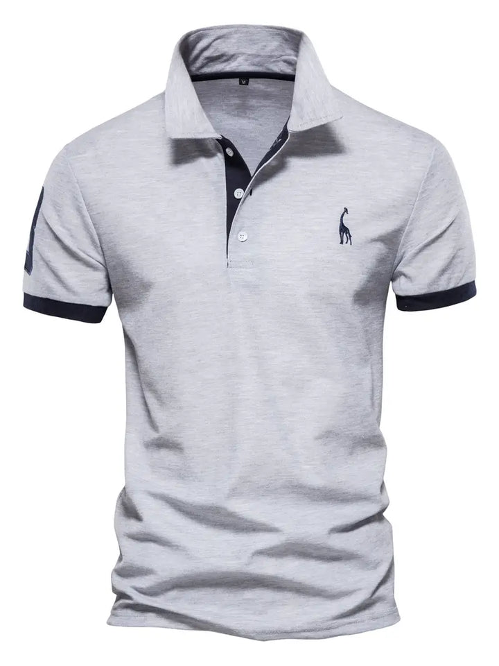 Harrison™ - Slim-fit Brodert Stripet Poloskjorte