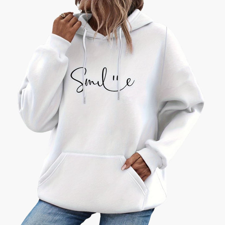 Caroline - Stilig Smile Graphic Hoodie for kvinner