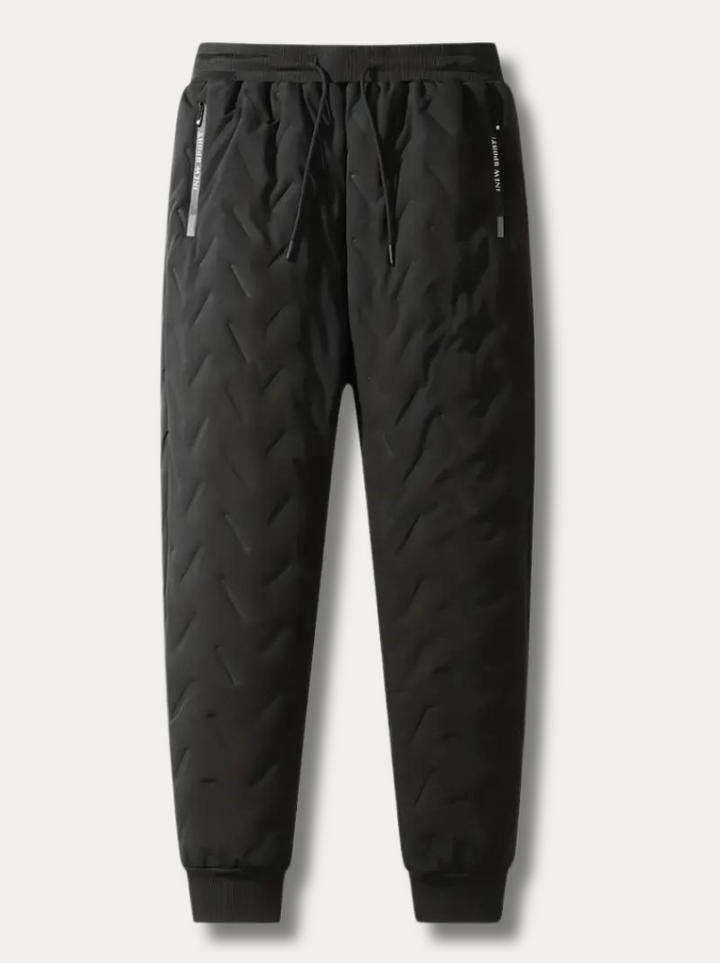 Varm fleece joggebukse med glidelås for menn