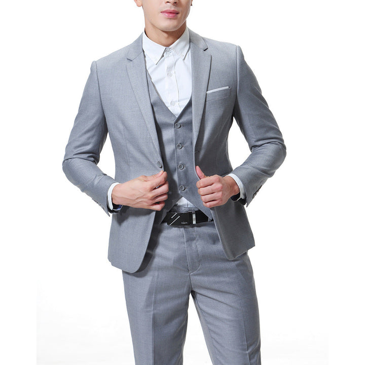 Elegant tredelt dress for menn | Smal passform | Enkelbrystet