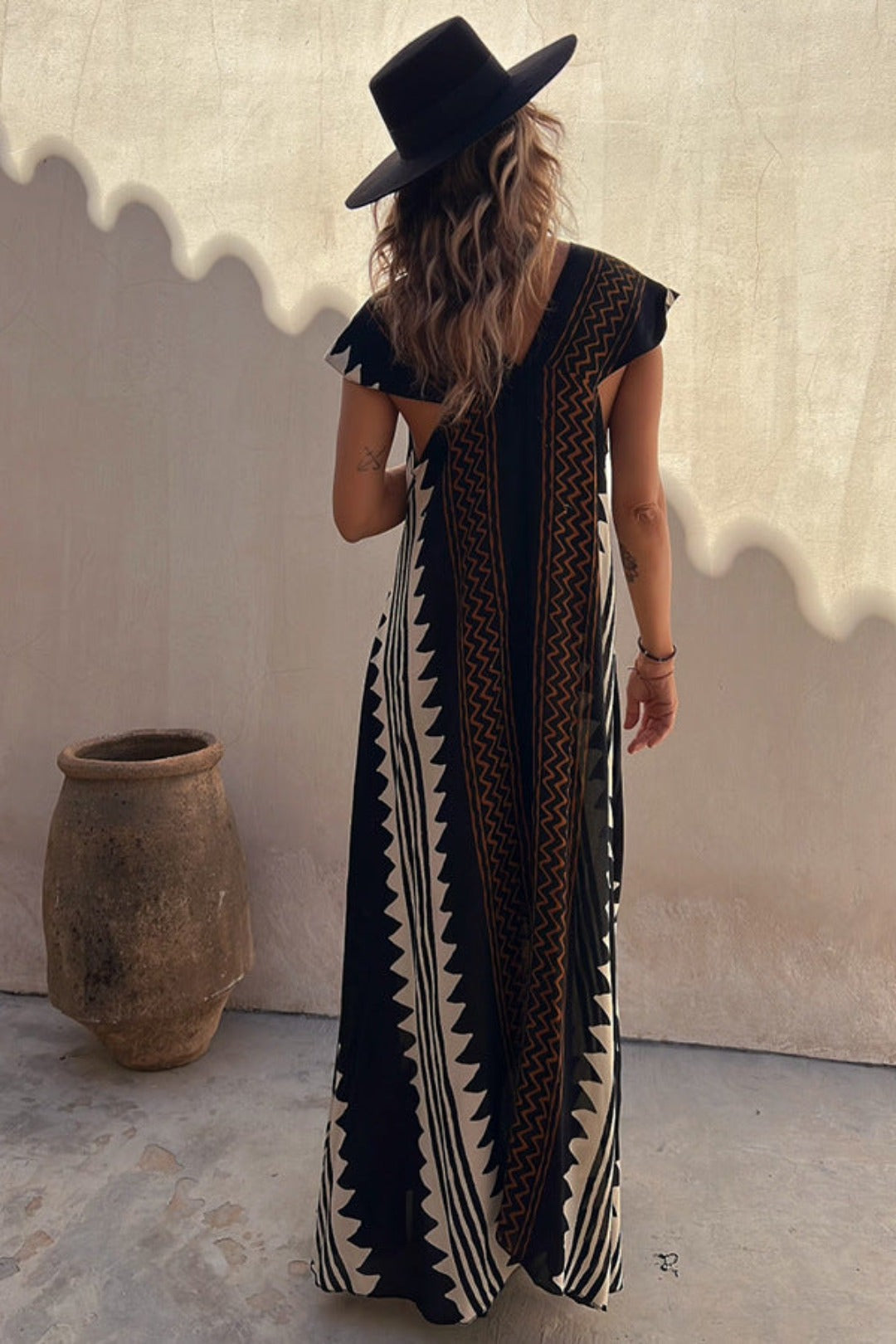 Mira Trendy aztek-inspirert leverkjole for kvinner