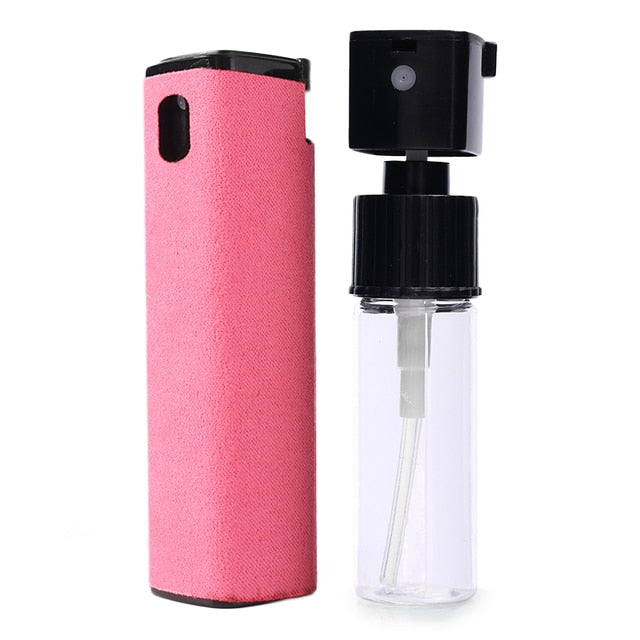 Bærbar 2-i-1 Skjermrenser med Spray &amp; Mikrofiberklut