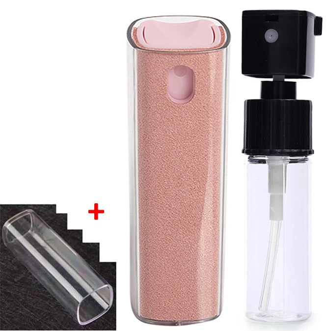 Bærbar 2-i-1 Skjermrenser med Spray &amp; Mikrofiberklut