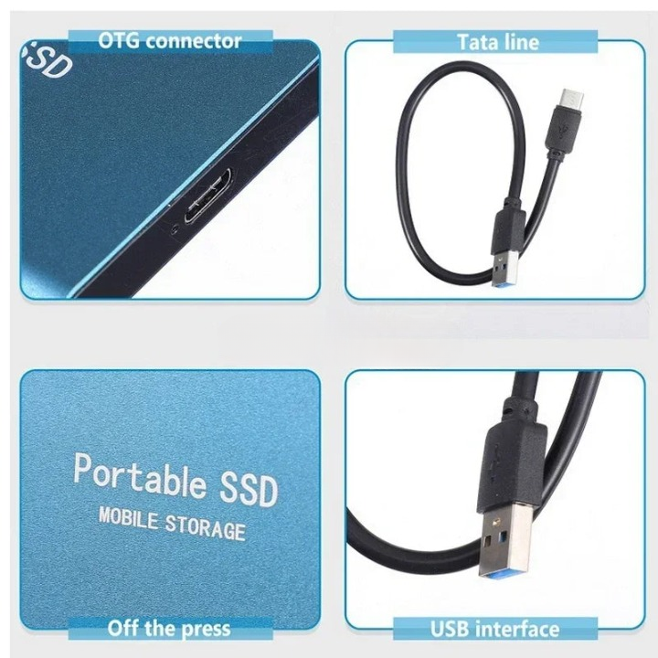 Bærbar Høyhastighets SSD Lagring, USB-C 1050MB/s (64GB)
