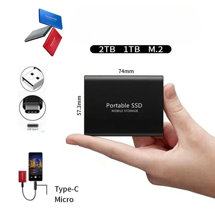 Bærbar SSD-Solid State Drive for Hurtig Lagring