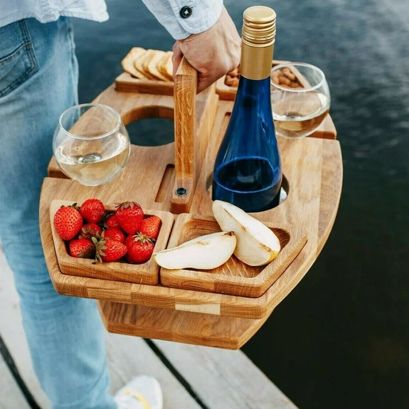 Bærbart Piknikbord i Tre – Perfekt for Utendørs Hygge