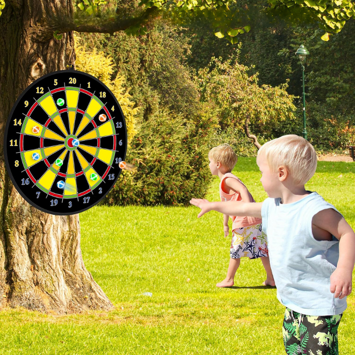 Barnas Dobbeltsidige Dartskive med Limballer Leker
