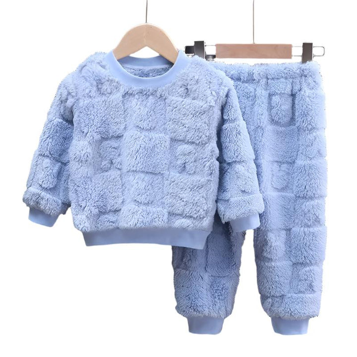 Barns varm flanellpyjamas for vinteren