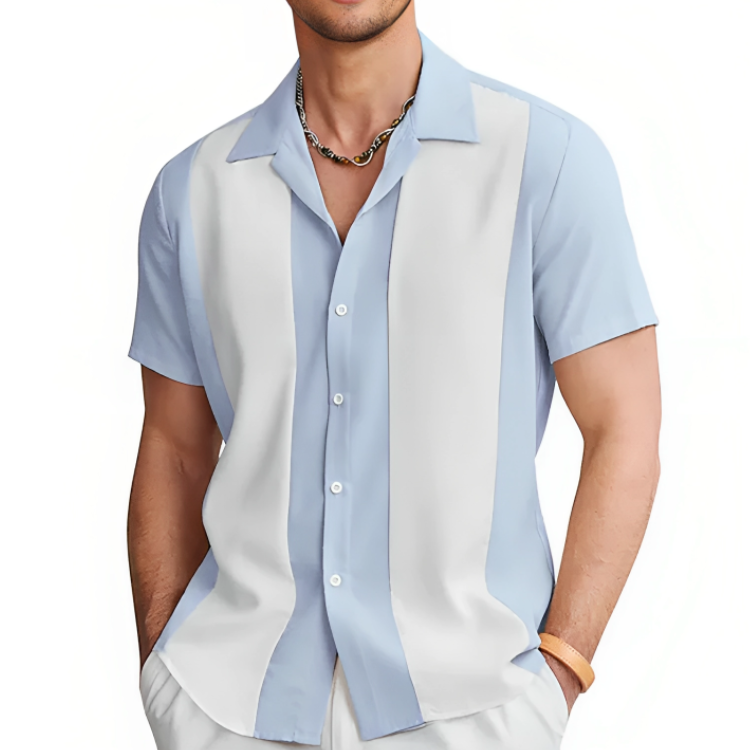 Herre Casual Sommarskjorte i Pustende Polyester
