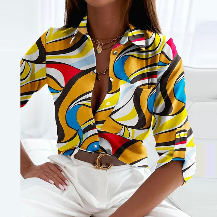 Damebluse med Omslagkrage – Elegant og Komfortabel