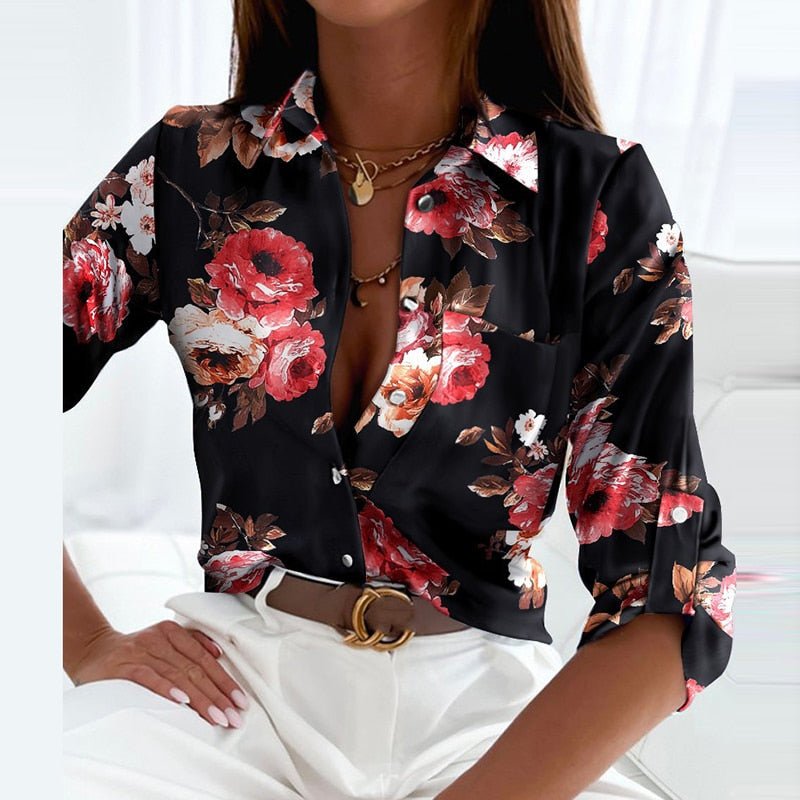Damebluse med Omslagkrage – Elegant og Komfortabel