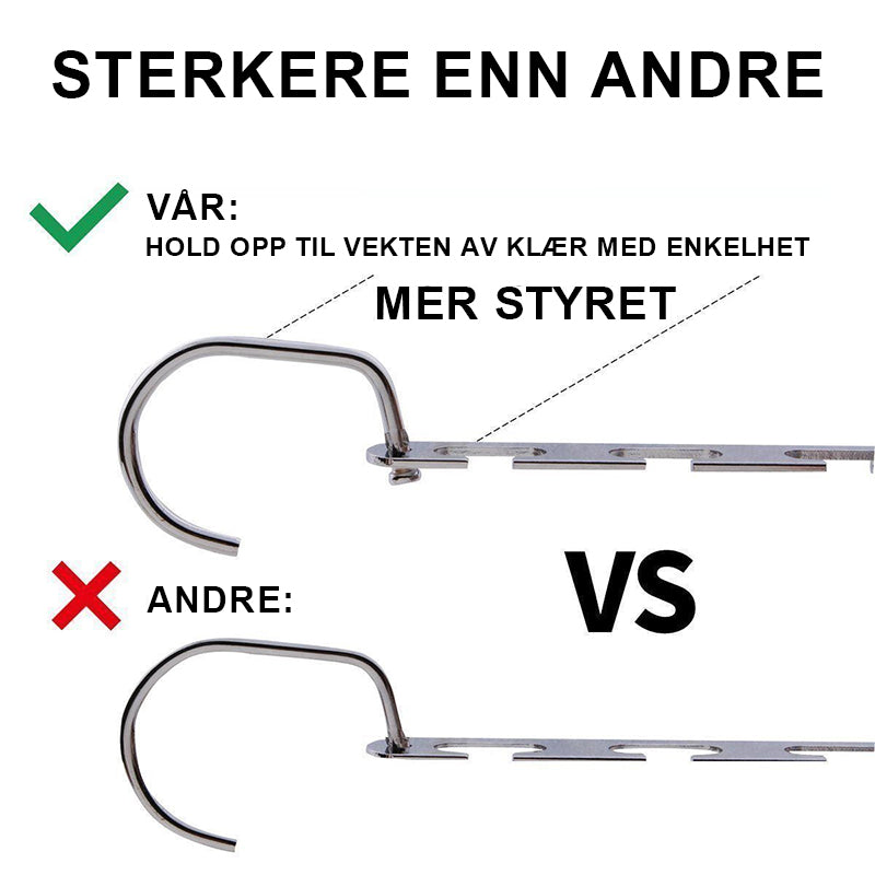 Magiske Kleshengere - Rustfritt Stål | Plassbesparende