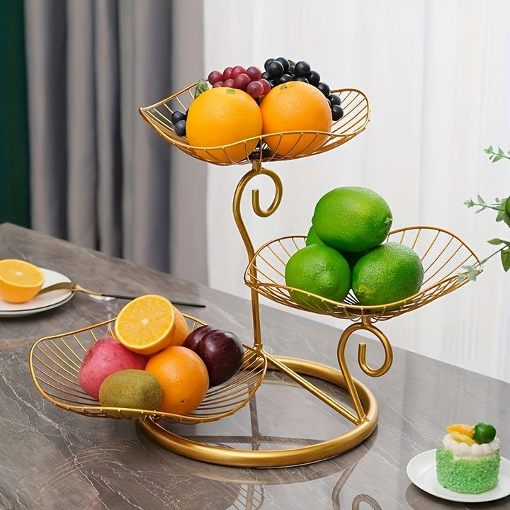Elegant 3-lags Fruktskålstativ for Snacks og Desserter