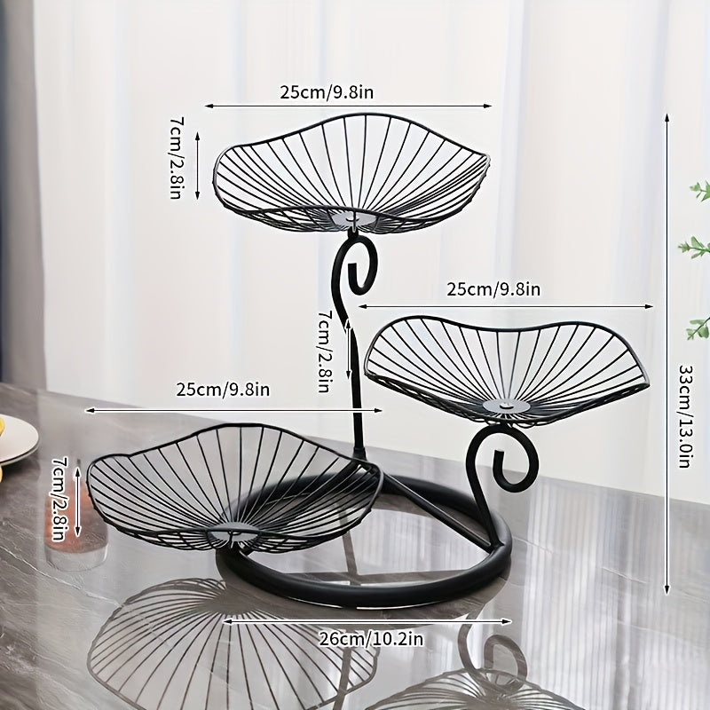 Elegant 3-lags Fruktskålstativ for Snacks og Desserter
