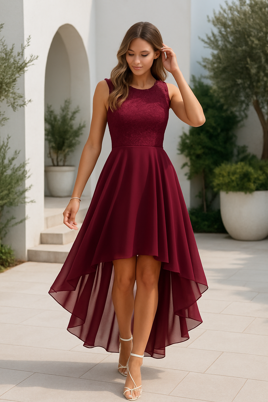 Elegant Asymmetrisk Aftenkjole for Kvinner