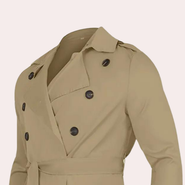 Herre Avslappet Trenchcoat – Elegant Komfort
