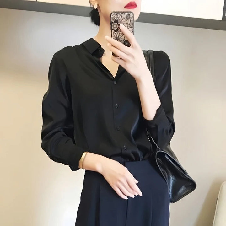 Damebluse med Reverskrage – Elegant og Komfortabel