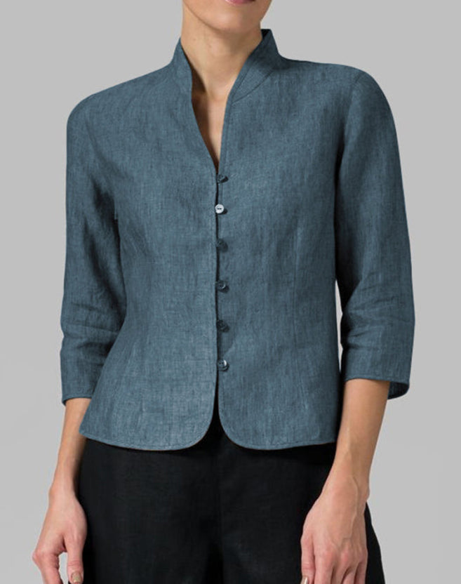 Damebluse med Ståkrage – Elegant og Allsidig i Flere Farger