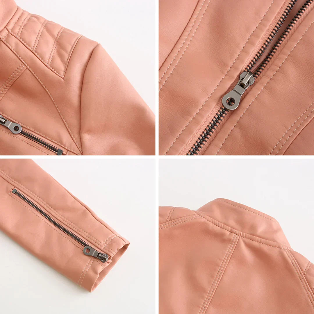 Stilig damejakke | Klassisk bikerdesign