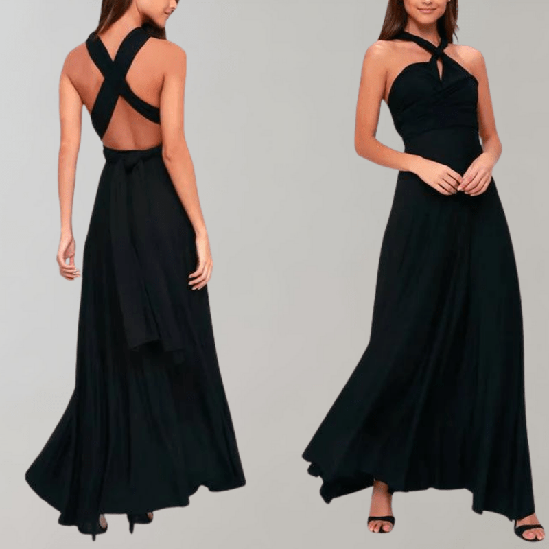 Elegant Drapert Maxi Kjole for Kvinner – Allsidig Stil