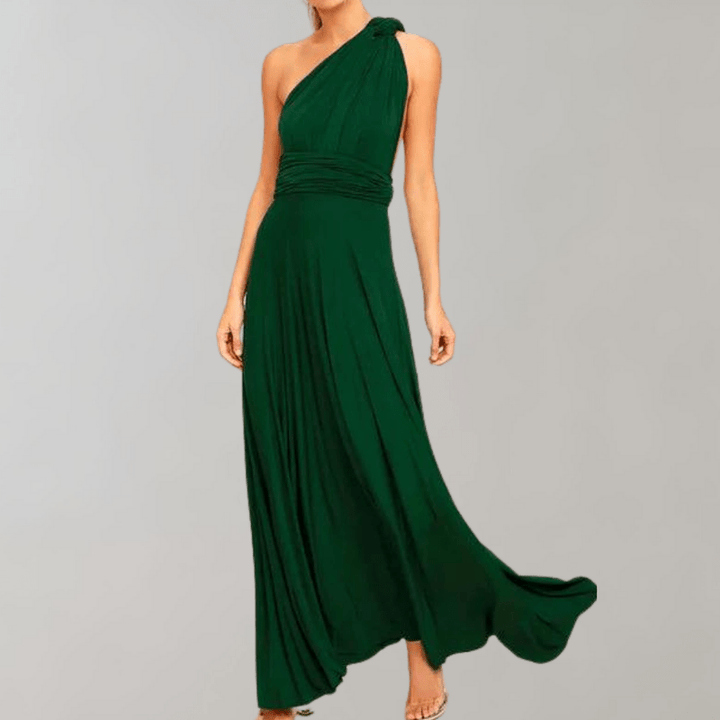 Elegant Drapert Maxi Kjole for Kvinner – Allsidig Stil