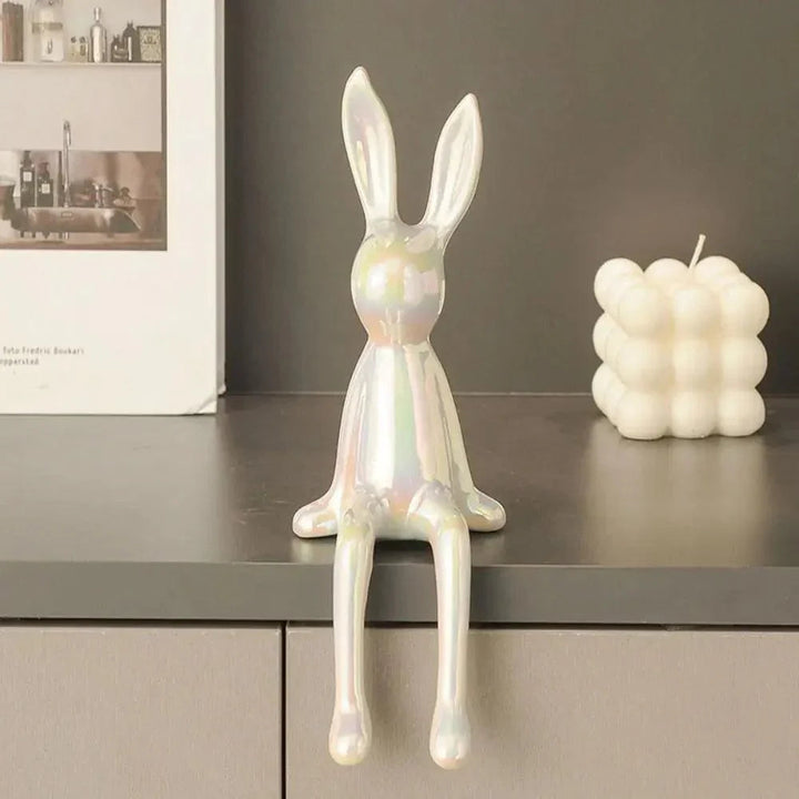 Elegant Kaninpynt i Metall - Moderne Dyreskulptur