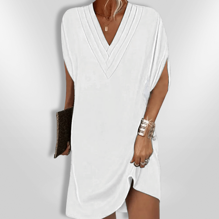 Kvinners Maxi Kjole med Drapert Design – Elegant &amp; Komfortabel