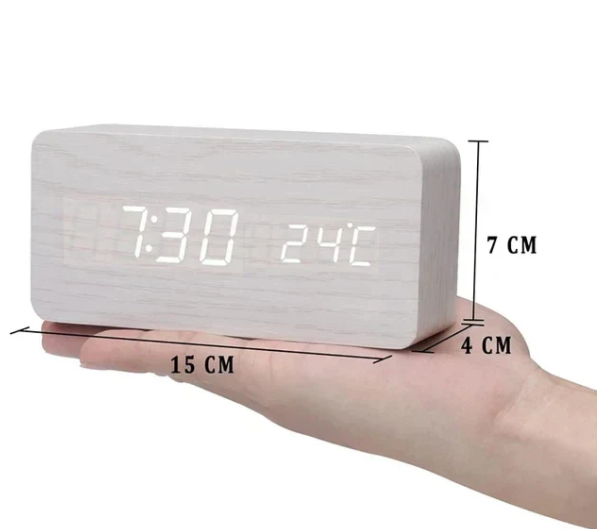 Elegant LED Klokke med Stemmeaktivering for Hjem og Kontor