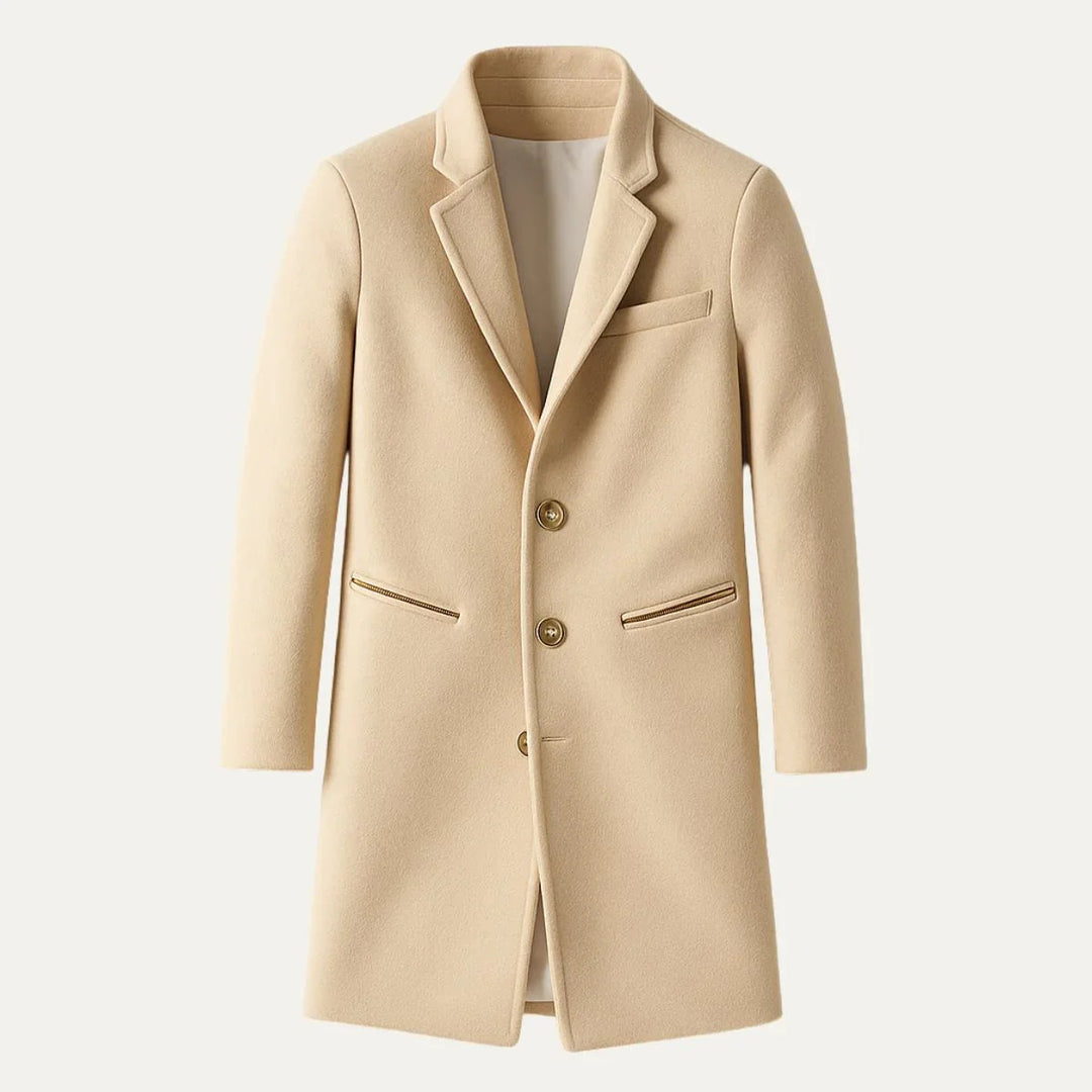 Menns Lang Trenchcoat – Tidløs Eleganse for Vinteren