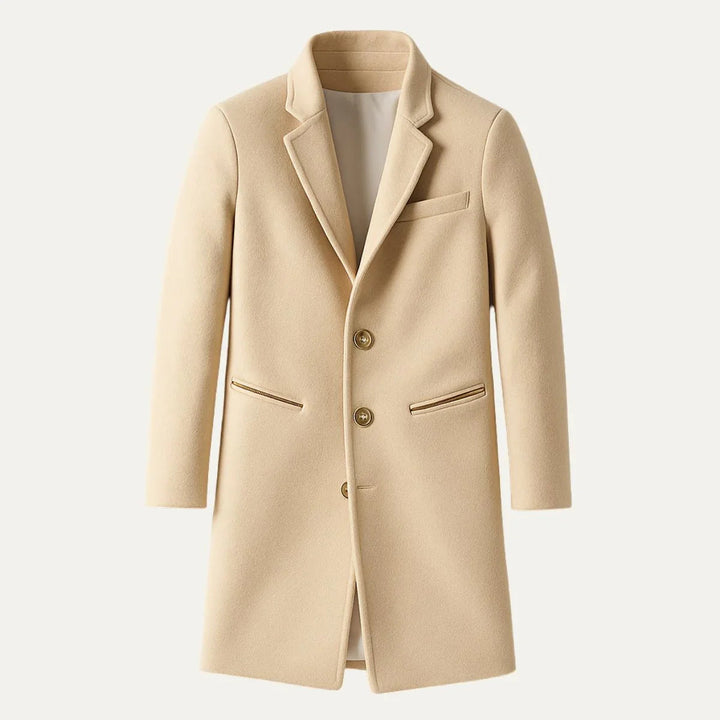 Menns Lang Trenchcoat – Tidløs Eleganse for Vinteren