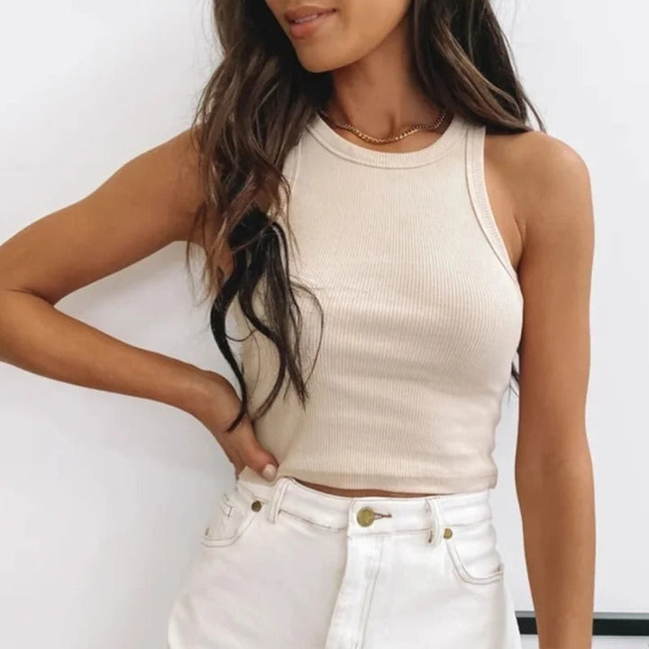 Kvinner Off-Shoulder Croptop Tanktopp – Elegant Stil