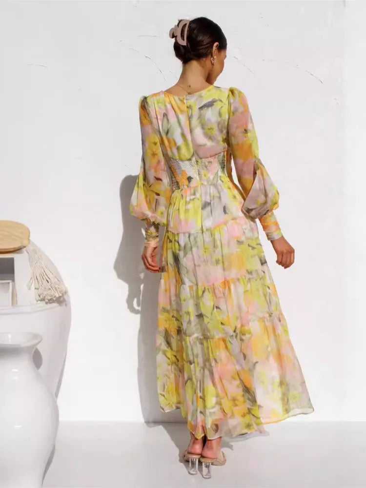 Elegant Kvinne Chiffon Maxikjole