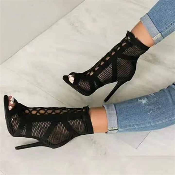 Dame Elegante Peep Toe Sandaler med Luftig Design