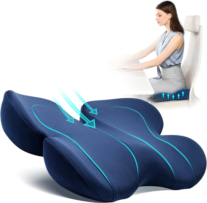 Ergonomisk setepute med støtte