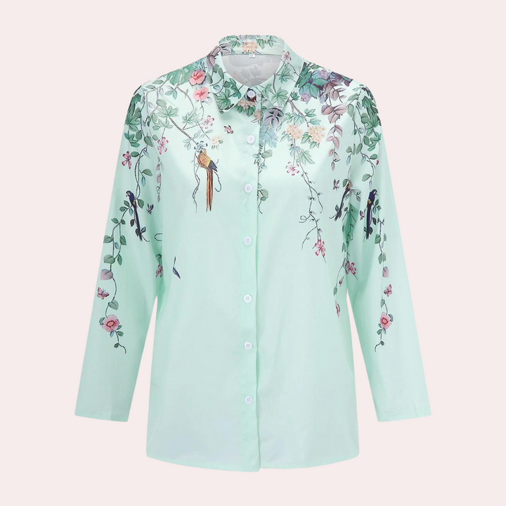 Bluse - Blomstrete Sommerbluse for Kvinner