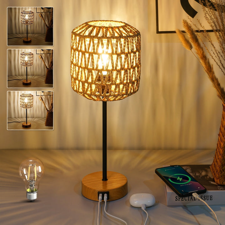 Bordlampe med Berøringskontroll og USB-lading for Hjemmet