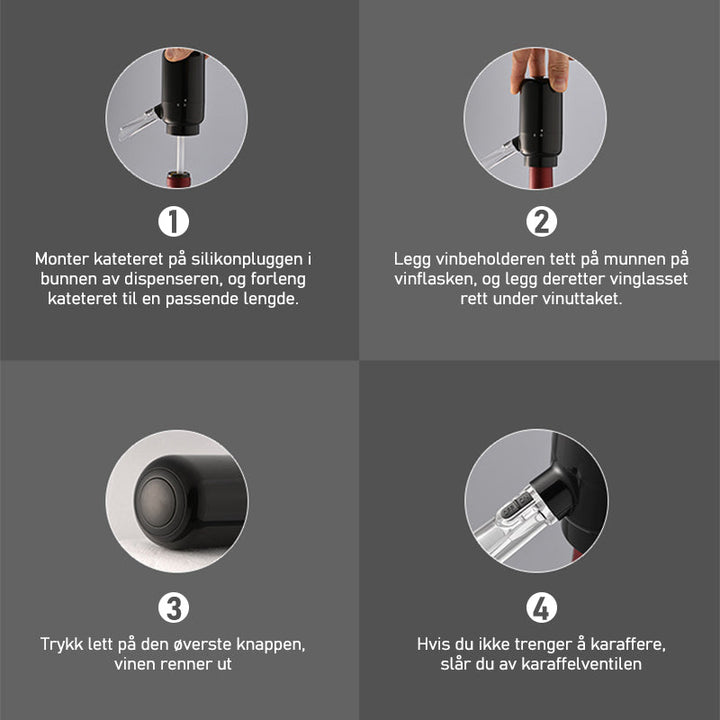 Gjenbrukbar Lufttett Vinkork - Kompakt Design Skyvesikker